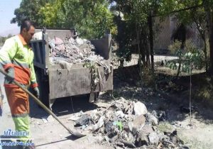 جمع آوری بیش از ۲۸ هزار تن زباله از سطح حوزه جنوب غرب تبریز