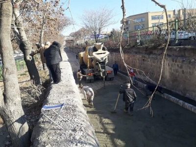 اجرای بتنریزی در بخشی از کانال «ایلیسو» توسط شهرداری منطقه ۳