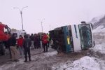 واژگونی مینی‌بوس در محور هادی‌شهر به جلفا