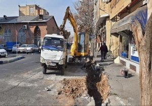 آغاز عملیات حفاری جداول جوب در شنب‌غازان تبریز