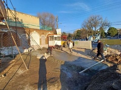 بتن ریزی پروژه سنگفرش محور تاریخی فرهنگی« حیدر تکیه سی» شروع شد