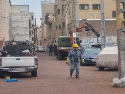 جابجایی تیرهای برق در مسیرگشایی آدی گوزل