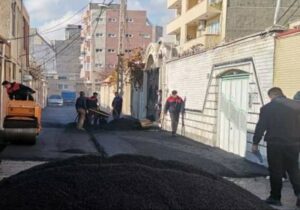 آسفالتریزی ۷۰۷ تنی شهرداری منطقه ۴ تبریز طی هفته گذشته