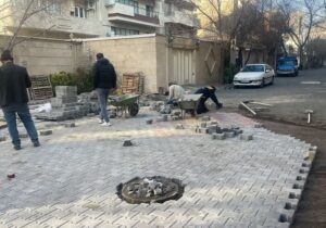 اتمام کف‌سازی۳۵۰۰ مترمربعی ۱۰متری بیست و ششم منظریه و ظلع شمالی خیابان آزادی