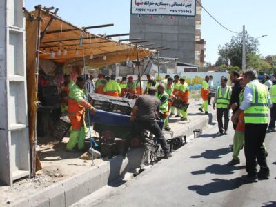 جمع آوری ۲۳۰ مورد سدمعبرخودرویی و طبق فروشان در حوزه شهرداری منطقه ۳ تبریز