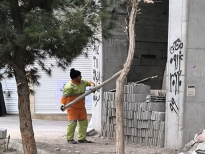 مصالح ساختمانی از معابر بافت مرکزی تبریز جمع آوری شد