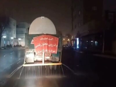 روانسازی ترافیکی معابر منطقه یک تبریز با پاشش به موقع محلول