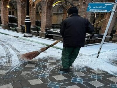 برف روبی پارکها و بوستان‌های سطح شهرداری منطقه یک