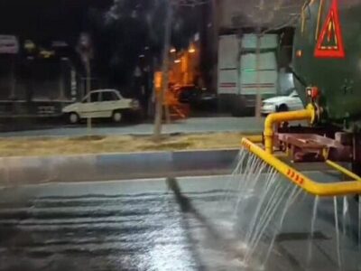محلول‌پاشی در معابر غرب و شمال غرب تبریز