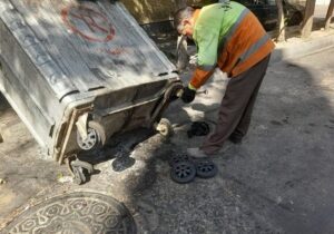 تعمیر باکس های زباله معیوب در سطح حوزه شهرداری منطقه ۳