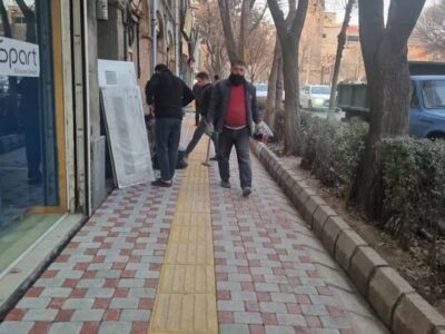 پیشرفت ۶۰ درصدی سنگفرش پیاده‌رو های خیابان‌خاقانی