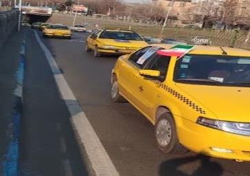 رژه تاکسی های تبریز بمناسبت سالگرد پیروزی انقلاب اسلامی ایران