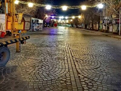 نصب ریسه های نوری در خیابان ارتش شمالی