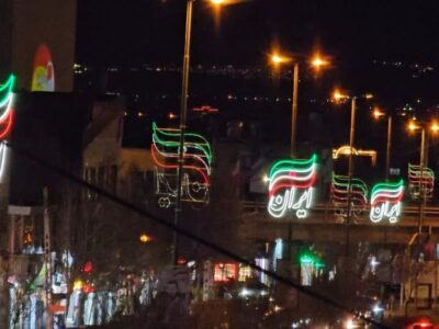 نصب المان های نوری " پرچم ایران " در خیابان سلیمان خاطر توسط شهرداری منطقه ۳