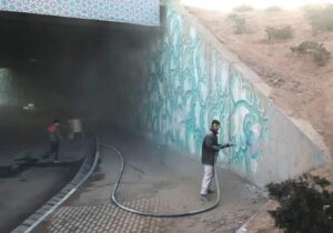 رنگ‌آمیزی و امحای آلودگی های بصری شرق تبریز
