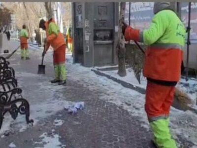 پاکسازی مقابل مساجد سطح منطقه در قالب طرح استقبال از ماه مبارک رمضان