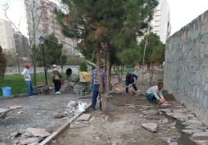 اجرای مراحل تکمیلی پارک سلامت با انجام کف سازی