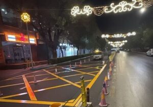 اجرای خط کشی ترافیکی و ایمنی مسیر بی آر تی حدفاصل میدان شهید بهشتی تا تقاطع خاقانی