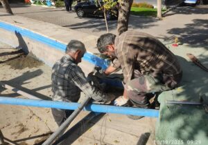 بهسازی آبنمای پارک فدک توسط شهرداری منطقه ۲