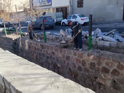 مرمت کانال سبلان در مرحله دیوارچینی/ تداوم اجرای طرح جامع کنترل آب‌های سطحی تبریز