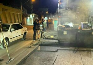اتمام نوسازی آسفالت خیابان ورزش با توزیع ۳۵۰۰ تن آسفالت