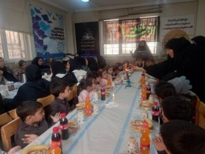 برگزاری مراسم عزاداری ایام فاطمیه (س) همراه با سفره نذورات برای کودکان خانه فرهنگ شهید بهشتی ۲