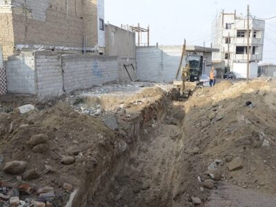 آغاز عملیات پی‌کنی مسیرگشایی خیابان شهید سعیدی برای اجرای جدول‌گذاری