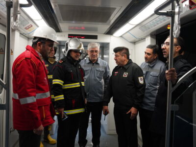 مانور اطفاء حریق و امداد و نجات در مترو تبریز برگزار شد