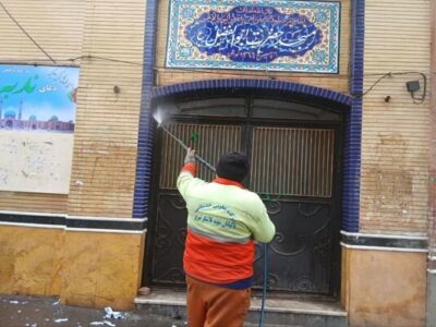 پاکسازی و رسیدگی به معابر مشرف به مساجد و مراکز معنوی در طرح "استقبال از ماه مبارک رمضان "