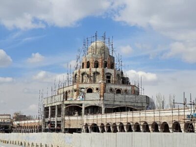 پیشرفت اجرای بازسازی عمارت کلاه‌فرنگی پارک باغشمال