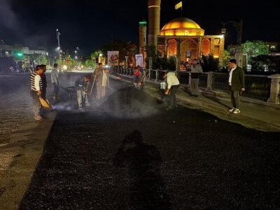 پل خیابان دارایی تبریز آسفالتریزی شد