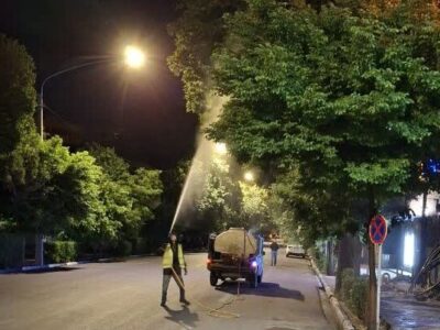 آغاز سمپاشی بهاره درختان در محدوده شهرداری منطقه ۸