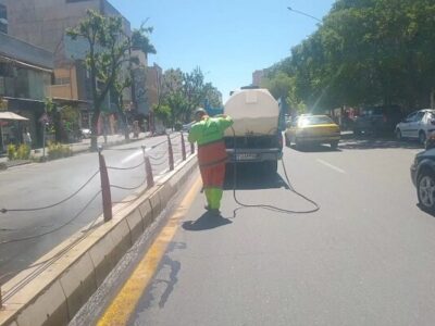 اجرای گسترده پاکسازی مسیر همایش بزرگ پیاده‌ روی خانوادگی عید غدیر در تبریز