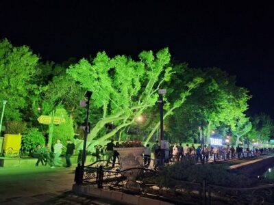نورپردازی پیرامون استخر ائل‌گلی به اتمام رسید