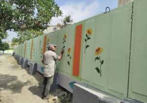 تداوم اجرای طرح دیوارنگاری در جنوب‌غرب تبریز