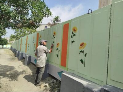 تداوم اجرای طرح دیوارنگاری در جنوبغرب تبریز