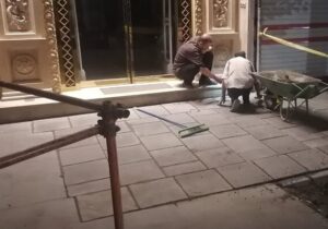 اصلاح سنگفرش پیاده روهای بلوار جمهوری اسلامی