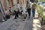 اصلاح سنگفرش پیاده روها در خیابان دارایی