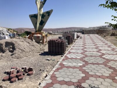 اتمام کفسازی پروژه سن روباز باغ موزه دفاع مقدس