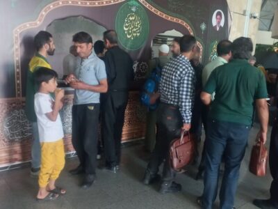 برپایی موکب و ایستگاه صلواتی در پایانه مسافربری مرکزی تبریز