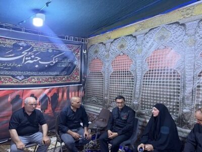 بازدید عضو شورای استانی کربلا از موکب جنتالحسین(ع) شهرداری تبریز