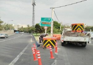 افزایش ایمنی معابر پرسرعت منطقه ۴ با نصب تجهیزات ترافیکی