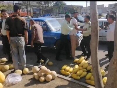 اجرای طرح ضربتی مقابله با سد معبر و دست‌فروشان در منطقه ۷