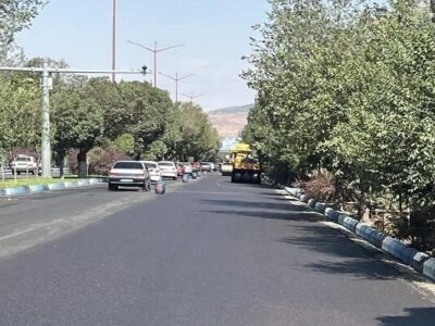 بهسازی لاین برگشت باند کندرو جاده ائل گلی با استفاده از دو هزار تن آسفالت