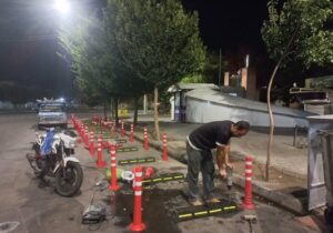 مرمت و نوسازی پارکینگ موتورسیکلت و ایستگاه تاکسی در ورودی پیادهراه تربیت