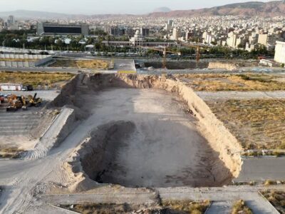 ۶۰۰۰۰ متر مکعب عملیات خاکبرداری در پارکینگ طبقاتی باغشمال