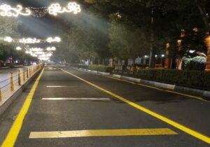 اجرای خط‌کشی محوری مسیر BRT در محدوده شهرداری منطقه ۸ تبریز