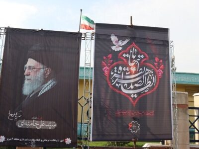 فضاسازی محیطی در معابر منطقه ۶ تبریز به مناسبت ایام سوگواری فاطمیه